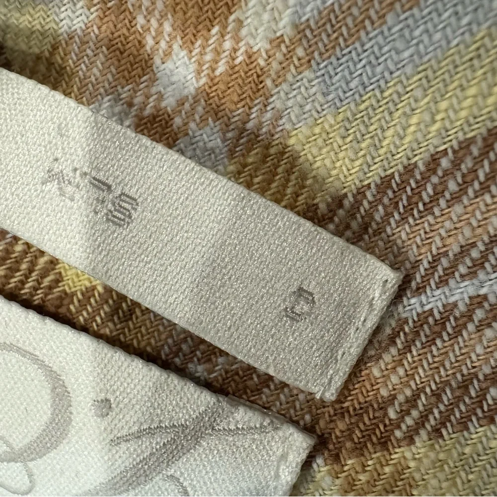 J. Crew Tan and Cream Checkered Shirt